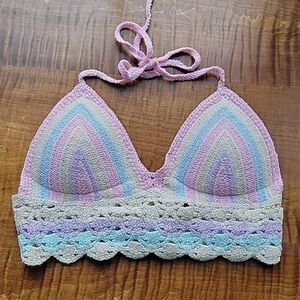 Y2K CROCHET HALTER TOP